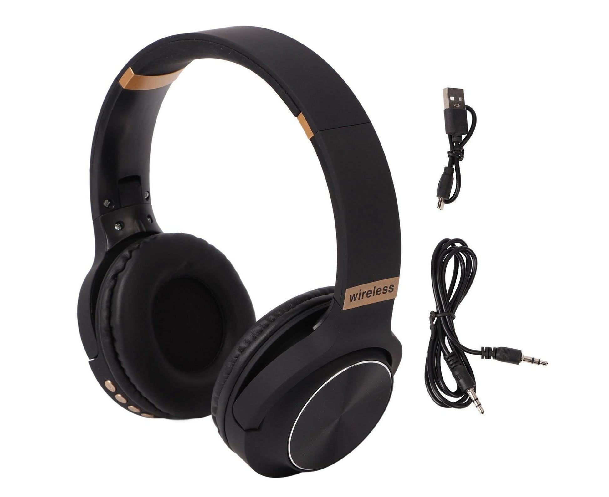 Foldable Bluetooth Headset Multifunction Noise Canceling HiFi Stereo Wireless Bluetooth Headphones Black V1263-JX-128