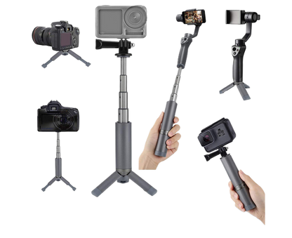 Portable Sport Camera Holder Stand Selfie Stick Mini Tripod for DJI OSMO Action Silver Grey V1263-JX-1280