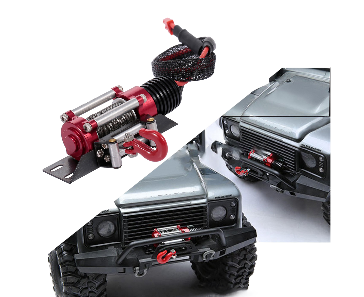 RC Car Winch Practical Durable Lightweight Creative Portable Replacement Metal 1/10 RC Car Automatic Crawler V1263-JX-1285