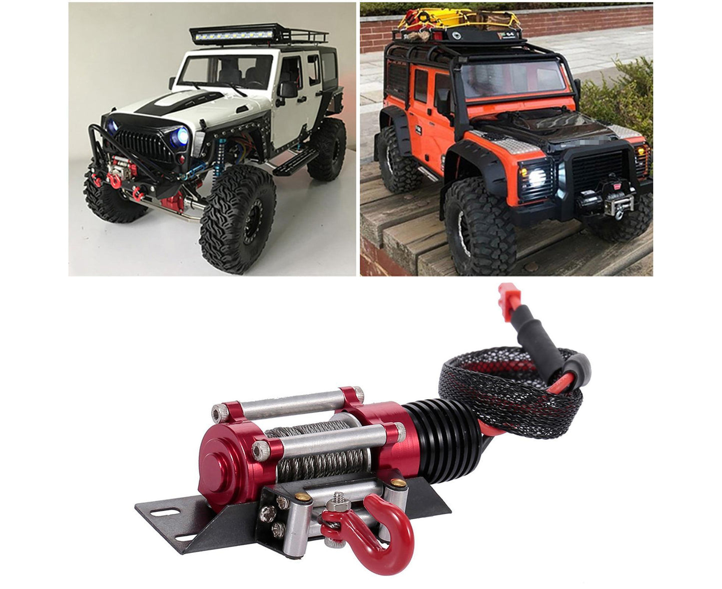 RC Car Winch Practical Durable Lightweight Creative Portable Replacement Metal 1/10 RC Car Automatic Crawler V1263-JX-1285