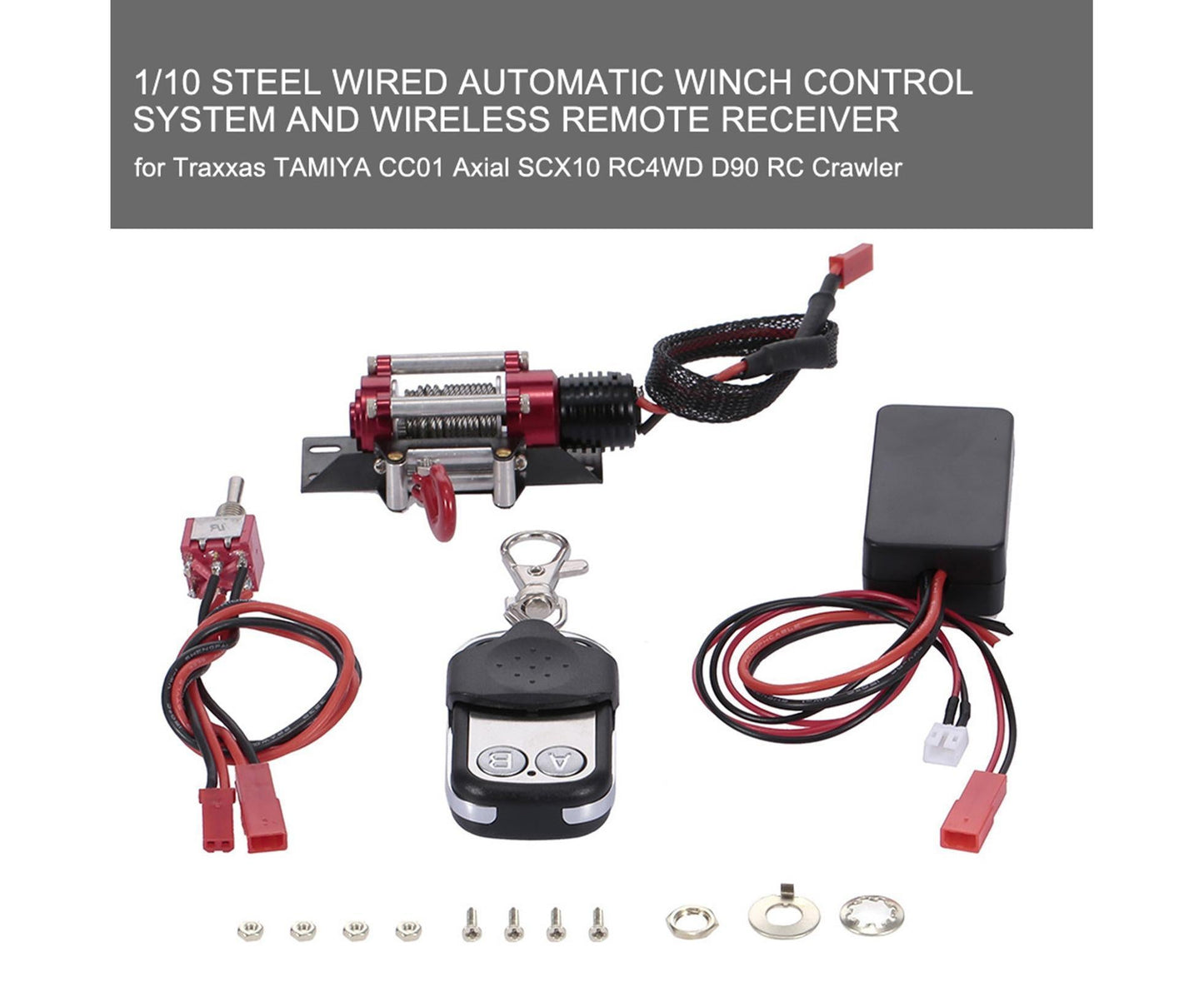 RC Car Winch Practical Durable Lightweight Creative Portable Replacement Metal 1/10 RC Car Automatic Crawler V1263-JX-1285