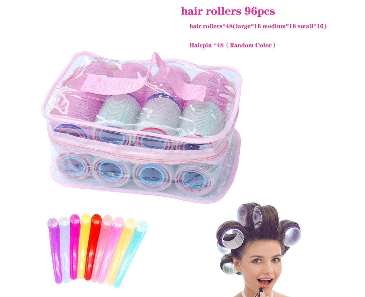 Self Grip Hair Rollers Set,with Hairdressing Curlers-96 pcs V1263-JX-1304