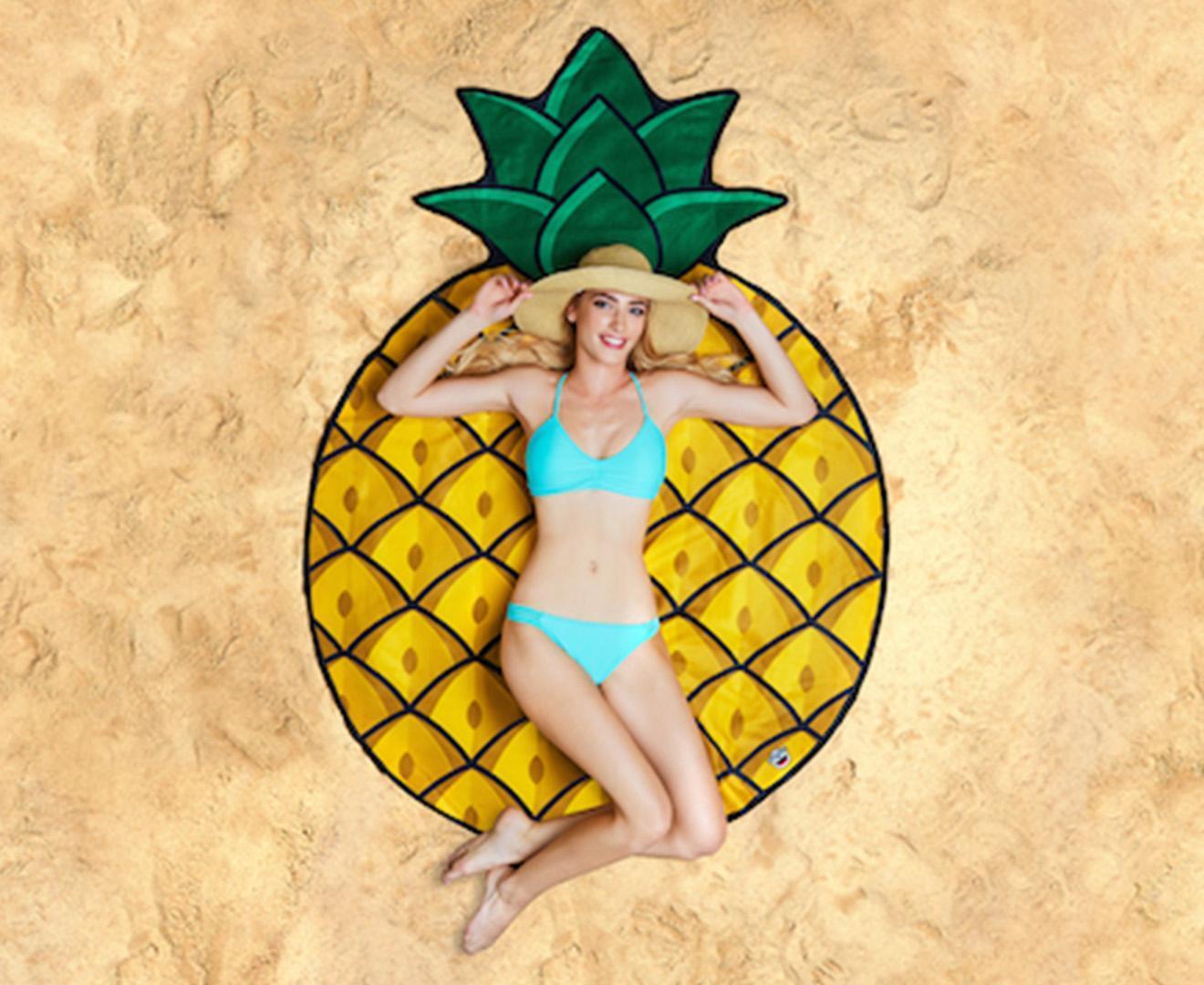 BigMouth Inc. 152cm Gigantic Pineapple Beach Blanket Outdoor Swimming Pool Mat V1263-JX-1311