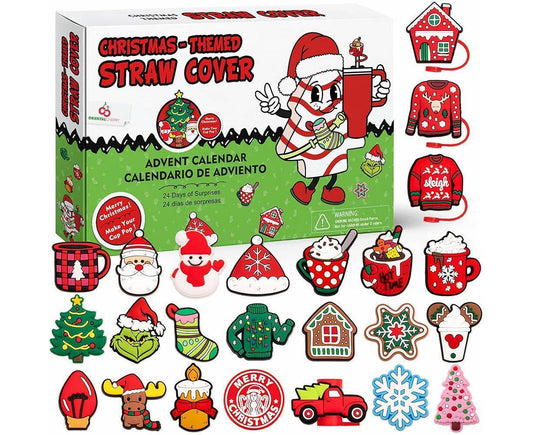 2024 Advent Calendar 24 Days of Christmas Surprises with 10mm Straw Toppers V1263-JX-1320