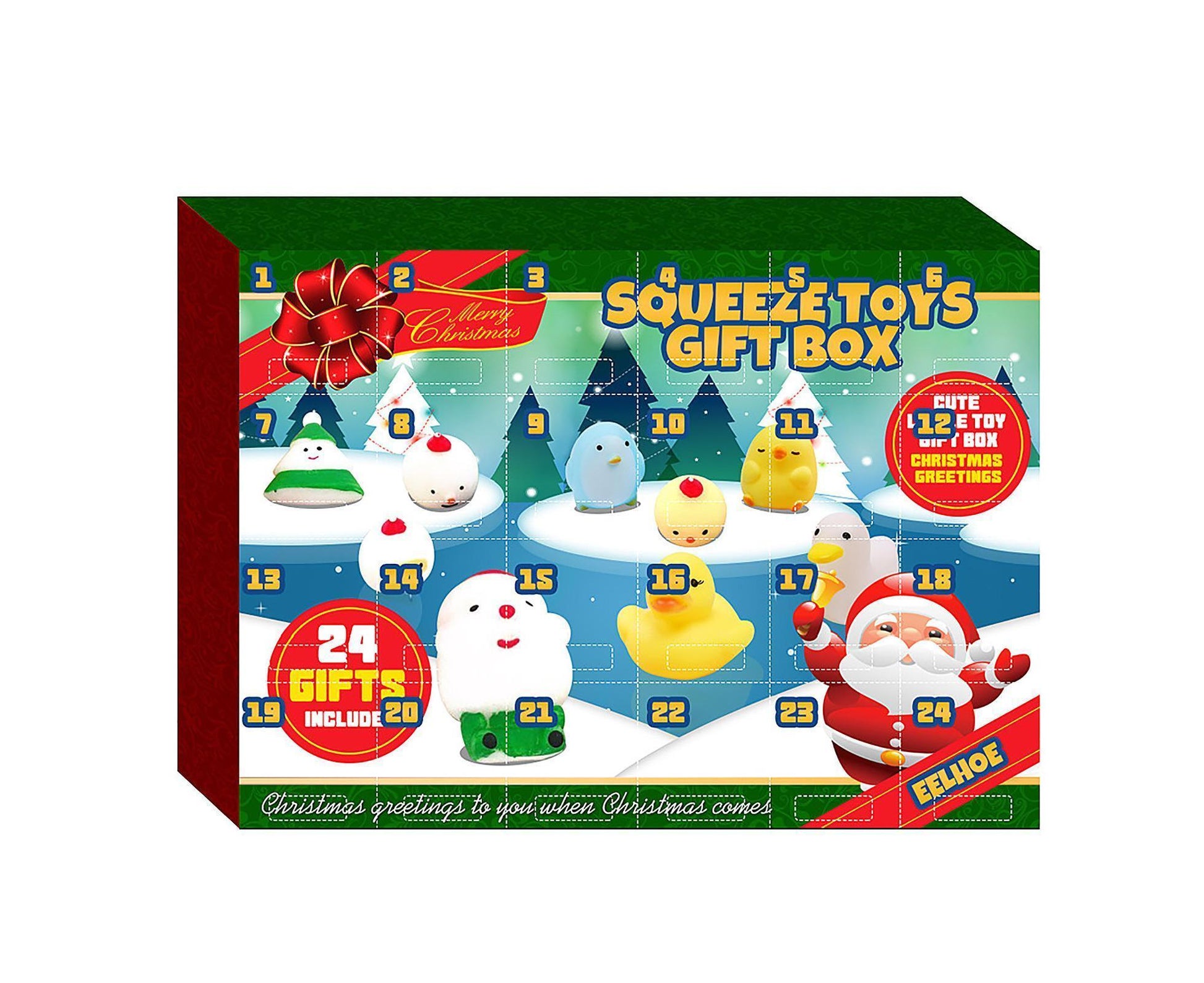 24 Days of Christmas Blind Calendar Christmas Squeeze Gift Box V1263-JX-1329