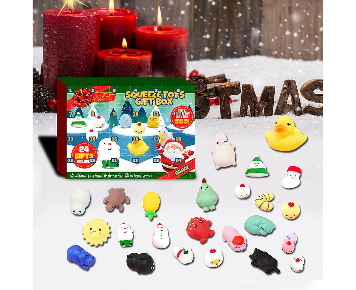 24 Days of Christmas Blind Calendar Christmas Squeeze Gift Box V1263-JX-1329