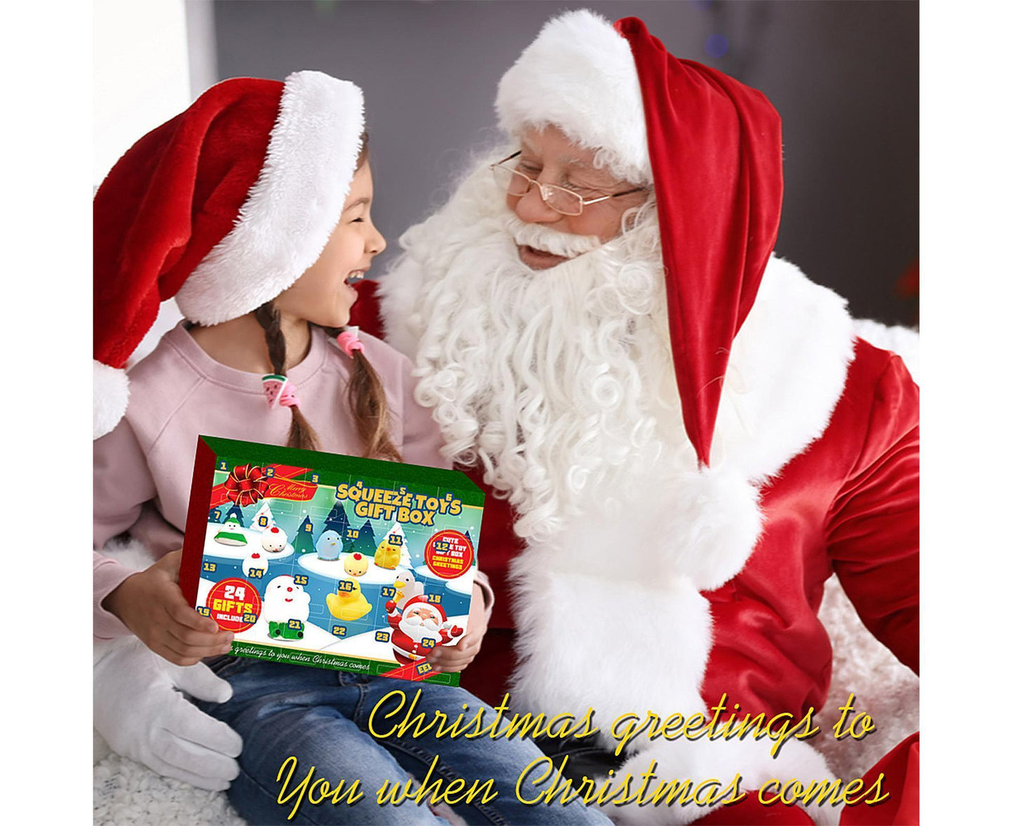 24 Days of Christmas Blind Calendar Christmas Squeeze Gift Box V1263-JX-1329