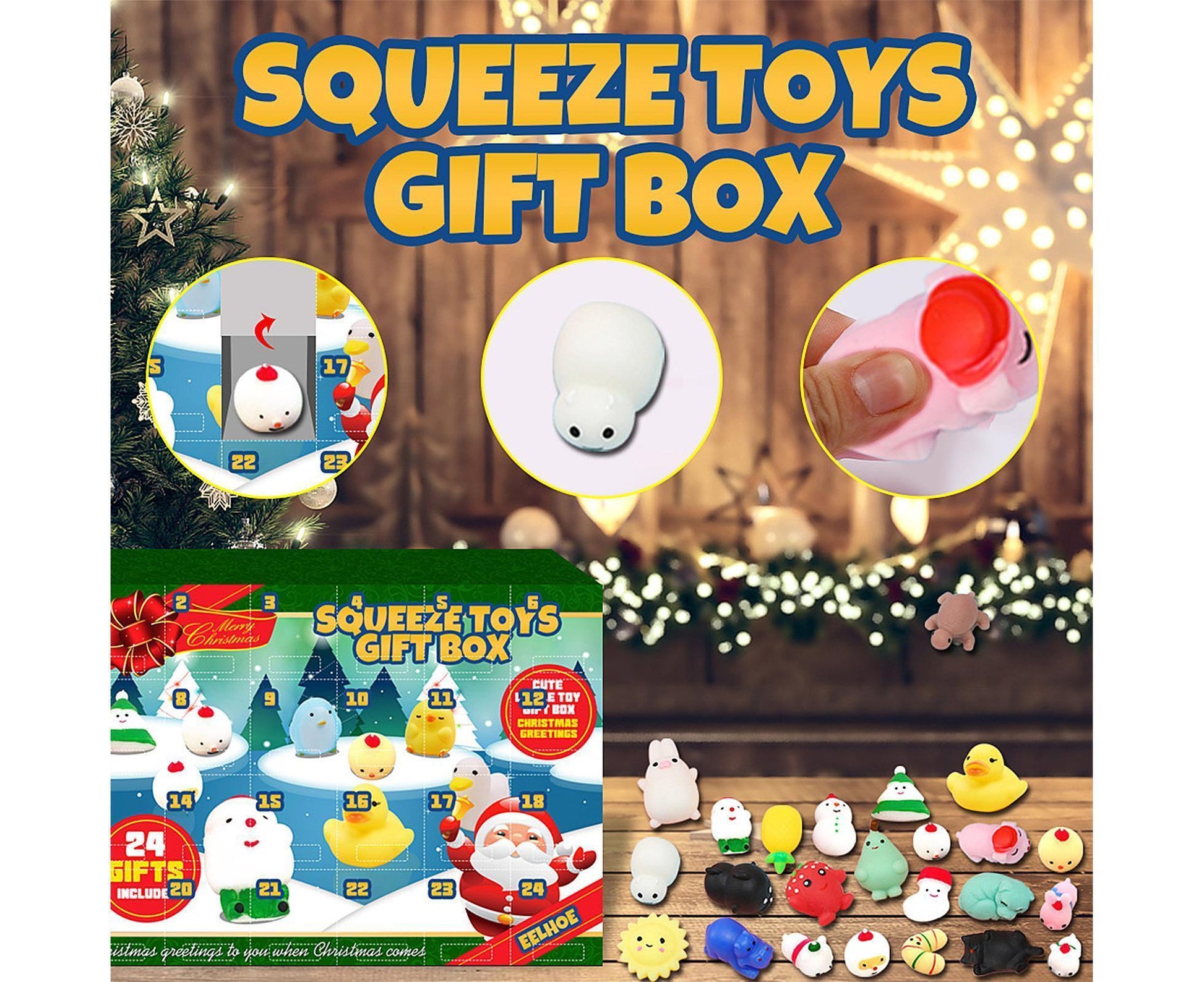 24 Days of Christmas Blind Calendar Christmas Squeeze Gift Box V1263-JX-1329