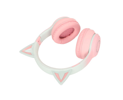 Cat Ear Bluetooth Gaming Headphones Wireless Foldable Music Headset with LED Light Detachable Microphone V1263-JX-133