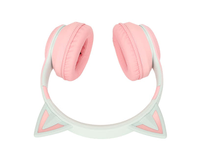 Cat Ear Bluetooth Gaming Headphones Wireless Foldable Music Headset with LED Light Detachable Microphone V1263-JX-133
