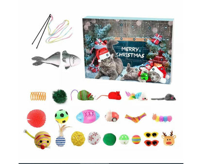 Cat Advent Calendar 2024 Christmas Countdown Calendar Xmas Gift for Kitten Toys 24Pcs V1263-JX-1332