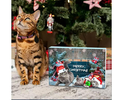 Cat Advent Calendar 2024 Christmas Countdown Calendar Xmas Gift for Kitten Toys 24Pcs V1263-JX-1332