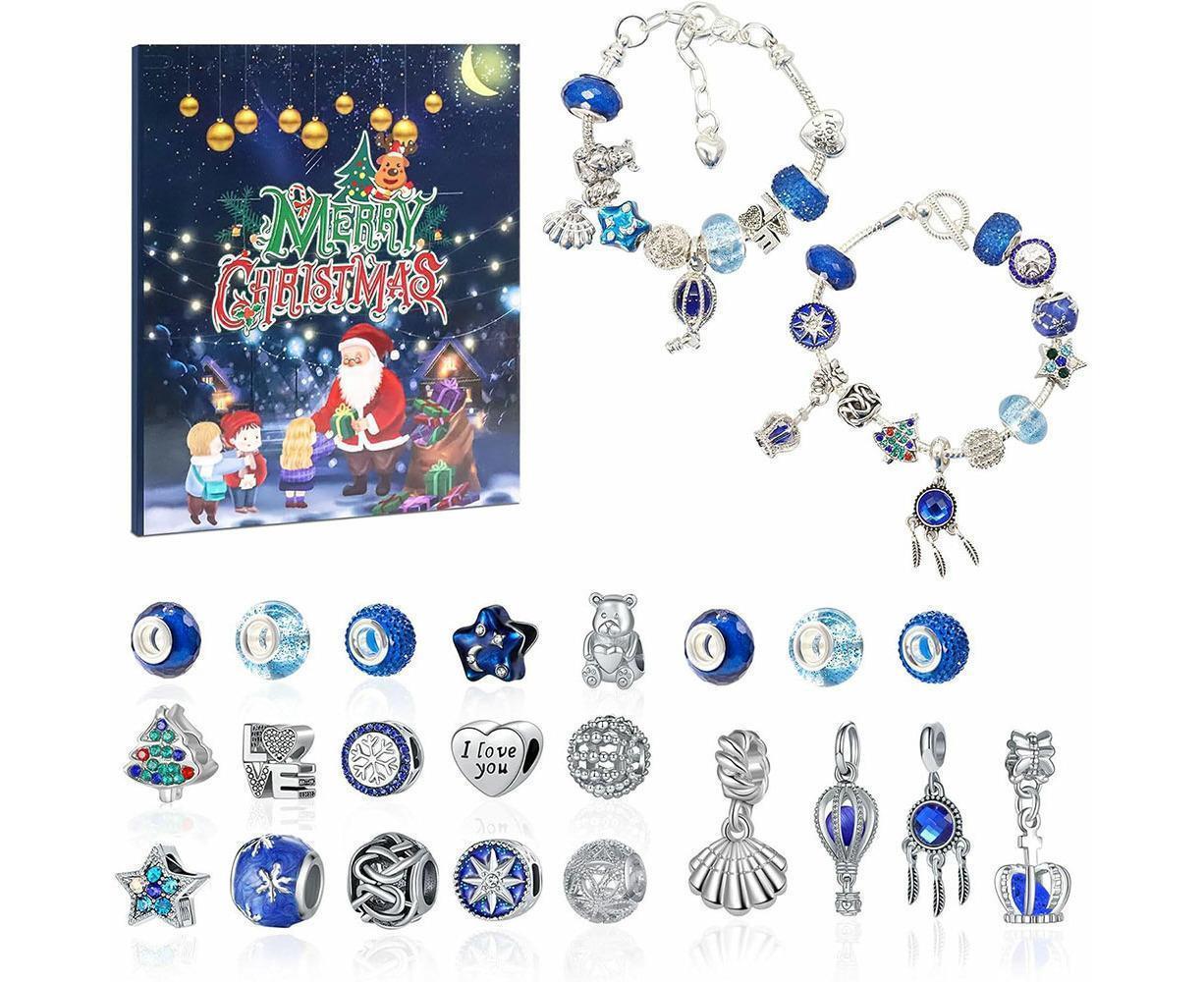 Christmas Advent Calendar DIY Bracelet Charm 24 Days Countdown Calendar Box V1263-JX-1336