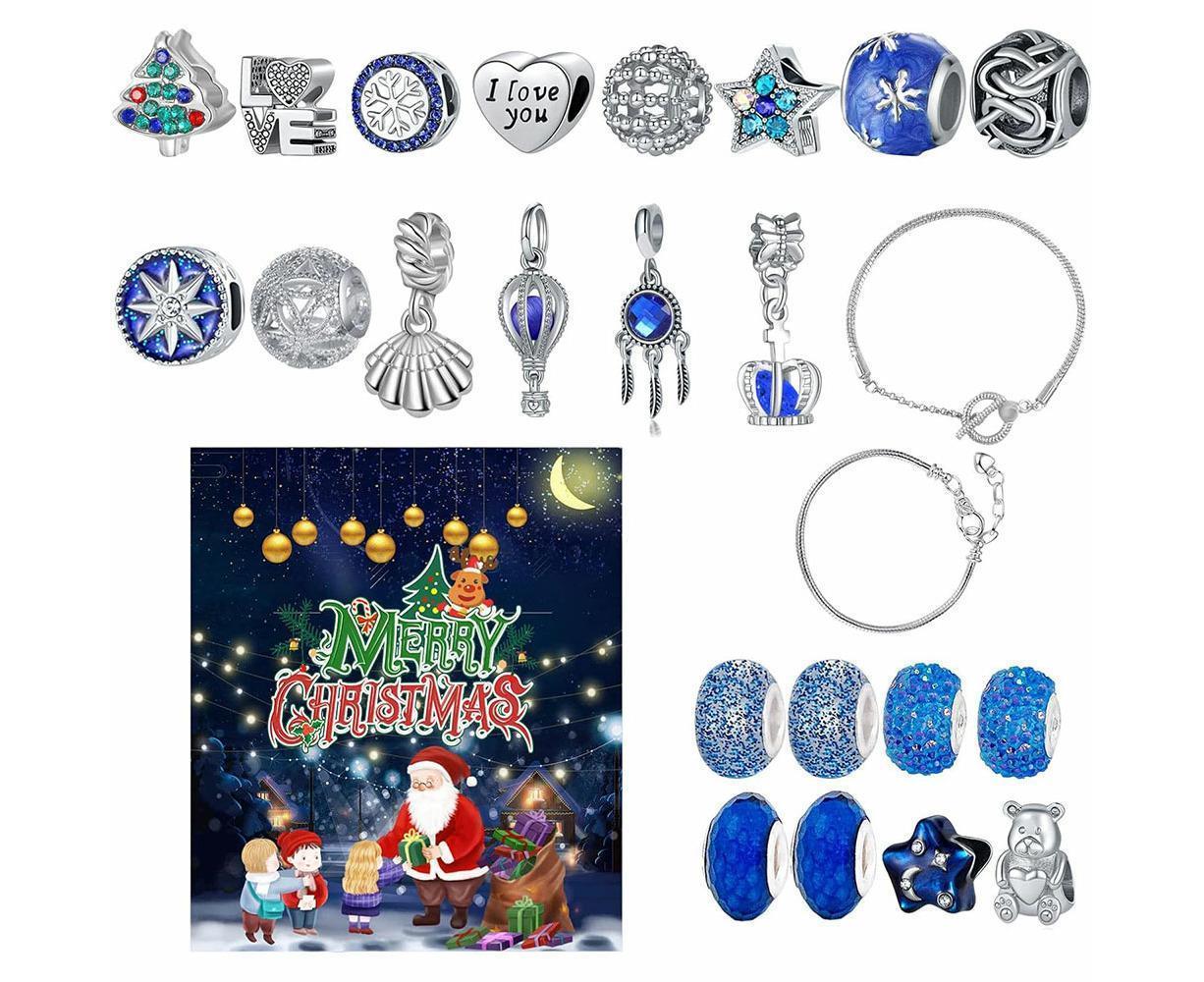 Christmas Advent Calendar DIY Bracelet Charm 24 Days Countdown Calendar Box V1263-JX-1336