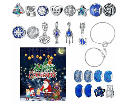 Christmas Advent Calendar DIY Bracelet Charm 24 Days Countdown Calendar Box V1263-JX-1336
