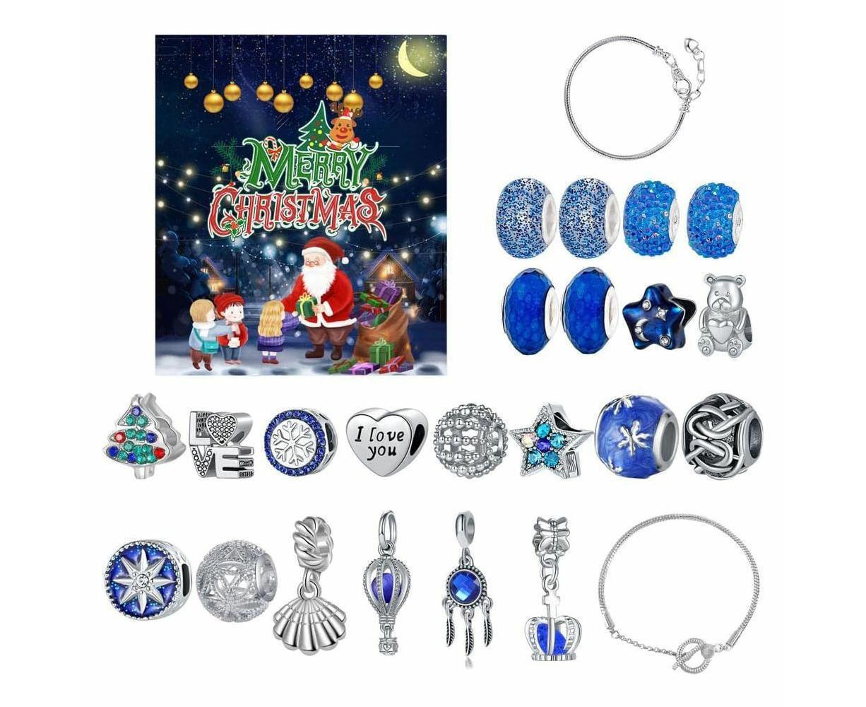 Christmas Advent Calendar DIY Bracelet Charm 24 Days Countdown Calendar Box V1263-JX-1336