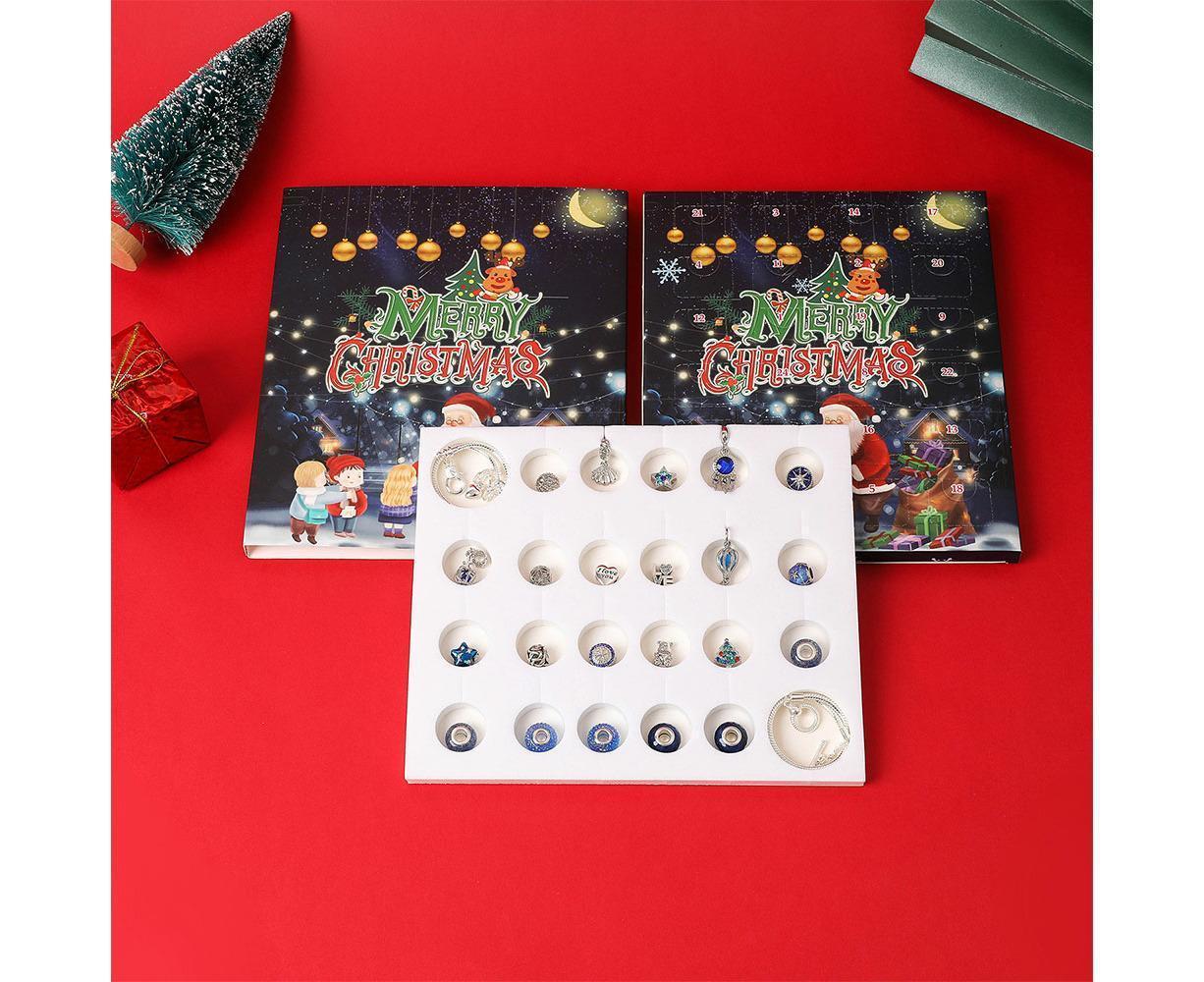 Christmas Advent Calendar DIY Bracelet Charm 24 Days Countdown Calendar Box V1263-JX-1336