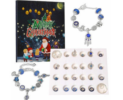 Christmas Advent Calendar DIY Bracelet Charm 24 Days Countdown Calendar Box V1263-JX-1336