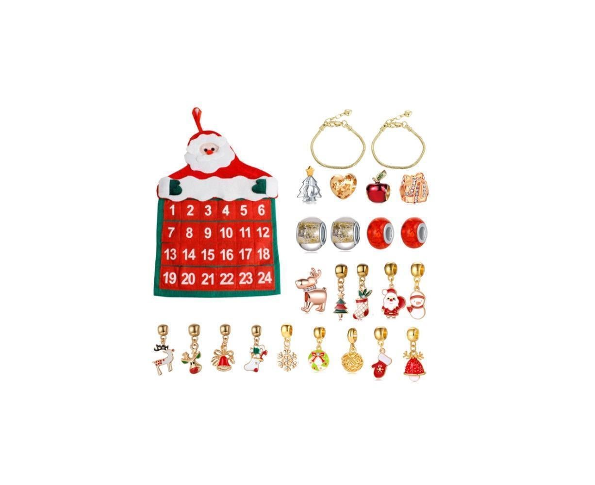 Non-woven Hanging Christmas Advent Charm Calendar Bag-Gold Bracelet V1263-JX-1349