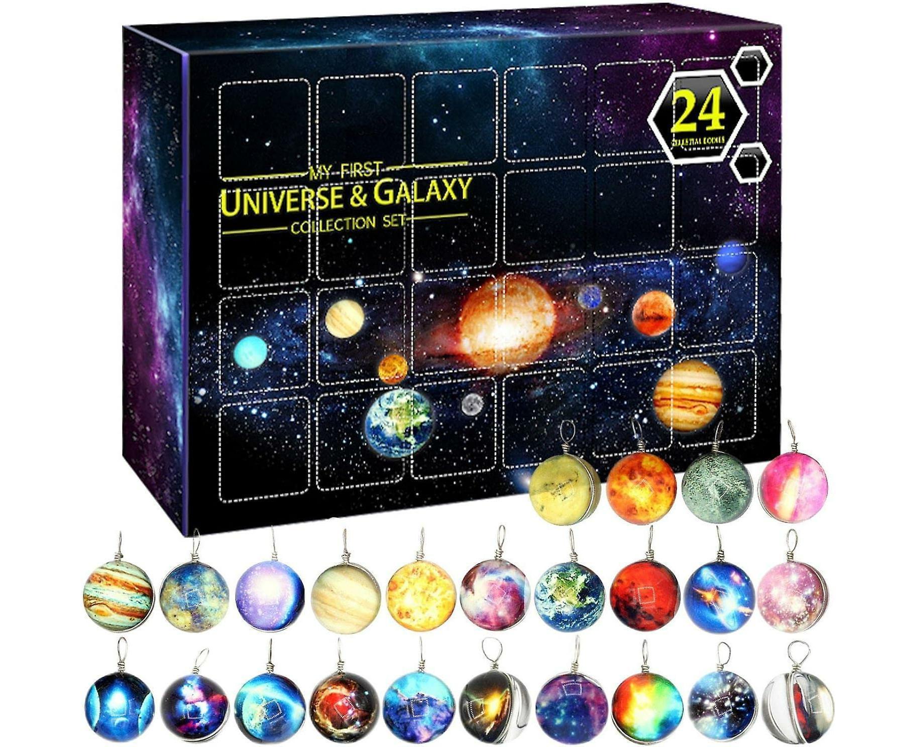 Space Advent Calendar - 24 Day Countdown Calendar Cosmic Galaxy Collection Set - Planetary Collection Set - V1263-JX-1352