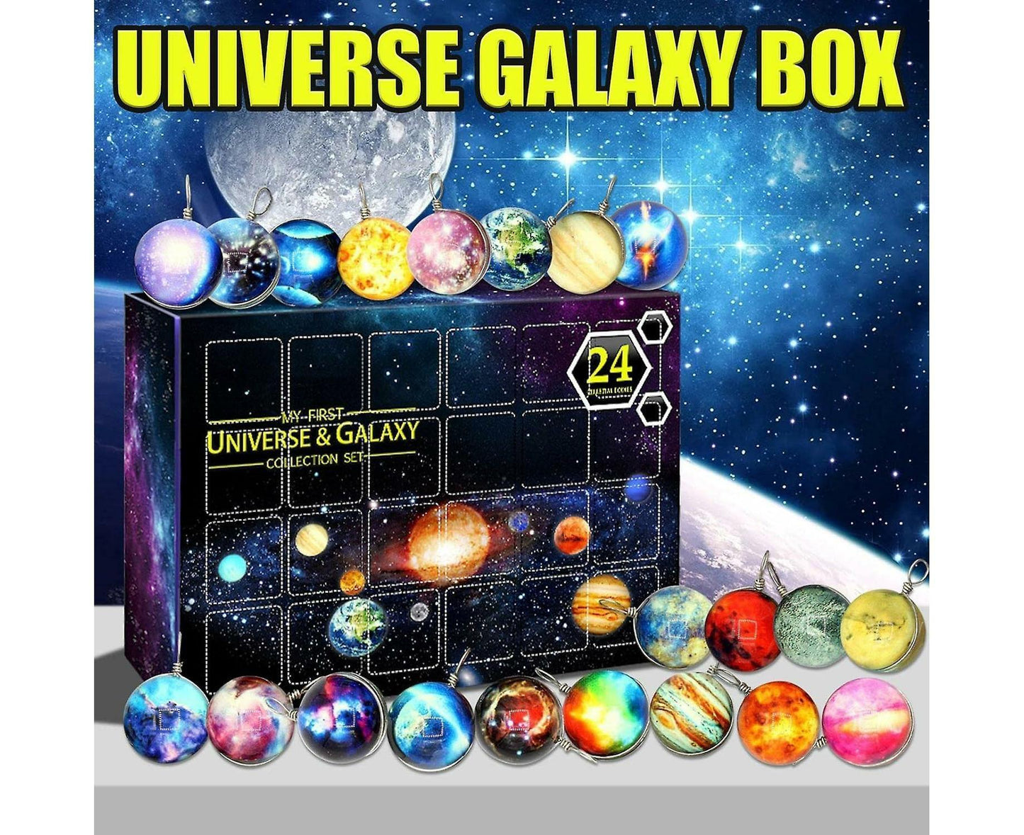 Space Advent Calendar - 24 Day Countdown Calendar Cosmic Galaxy Collection Set - Planetary Collection Set - V1263-JX-1352
