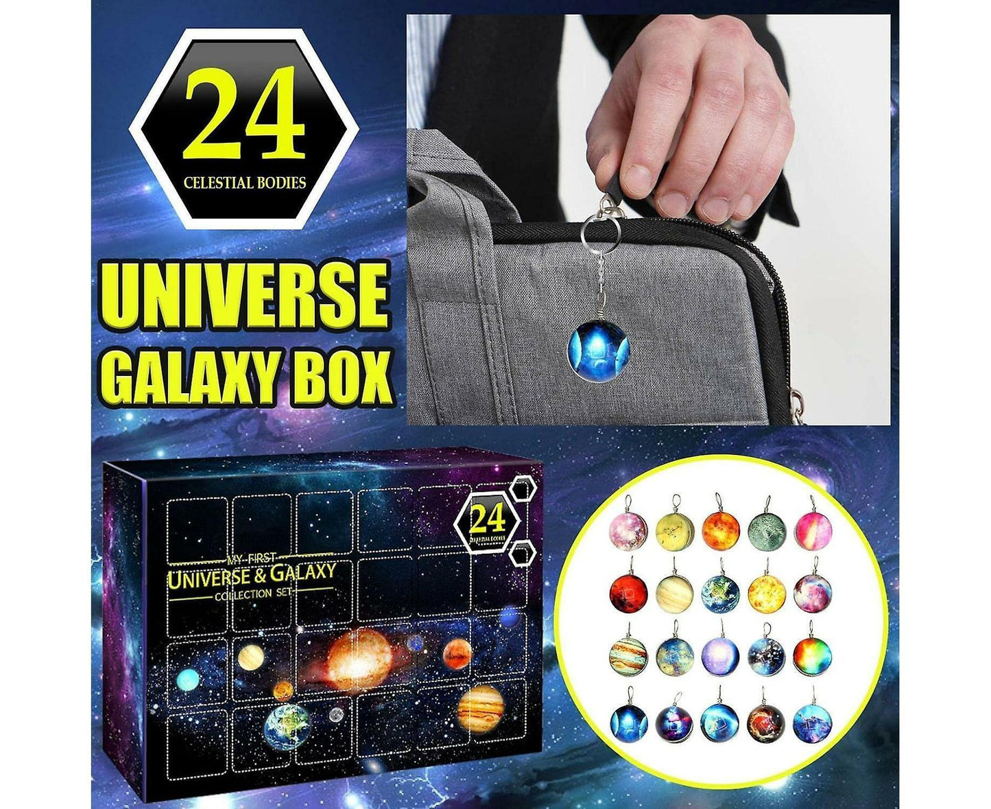 Space Advent Calendar - 24 Day Countdown Calendar Cosmic Galaxy Collection Set - Planetary Collection Set - V1263-JX-1352