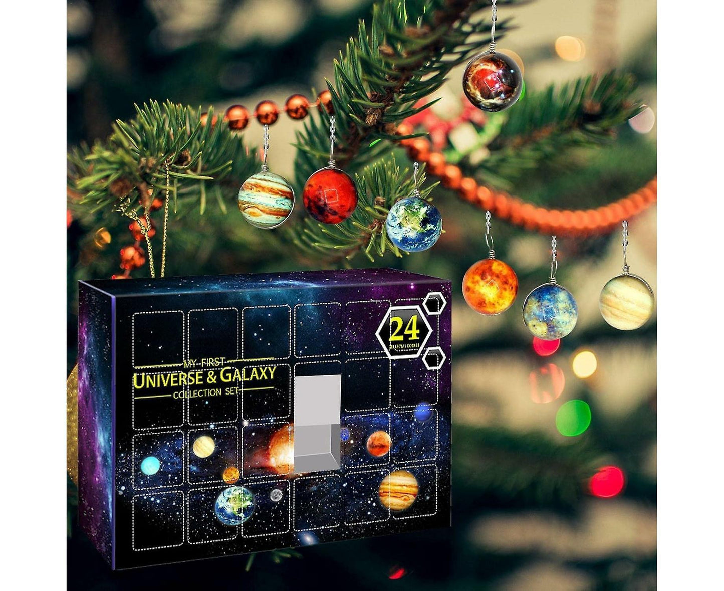 Space Advent Calendar - 24 Day Countdown Calendar Cosmic Galaxy Collection Set - Planetary Collection Set - V1263-JX-1352