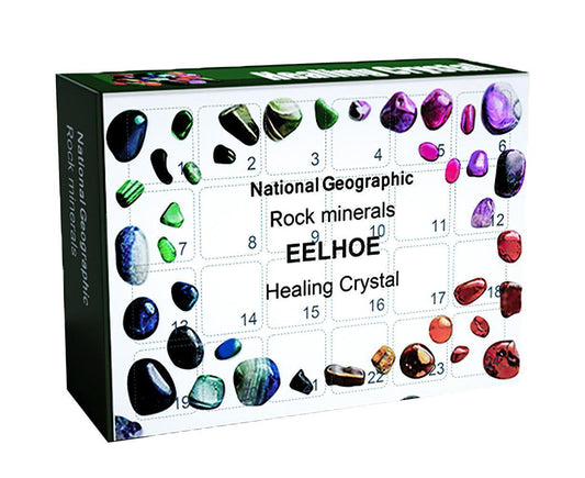 24pcs Christmas Count Down Stones Xmas Advent Calendar Minerals Festival Supplies V1263-JX-1354