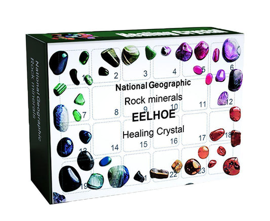 24pcs Christmas Count Down Stones Xmas Advent Calendar Minerals Festival Supplies V1263-JX-1354
