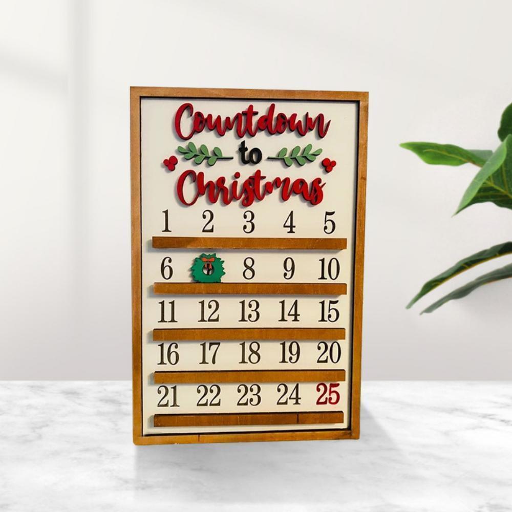 25 Days Wooden Hanging Christmas Advent Countdown Calendar V1263-JX-1355