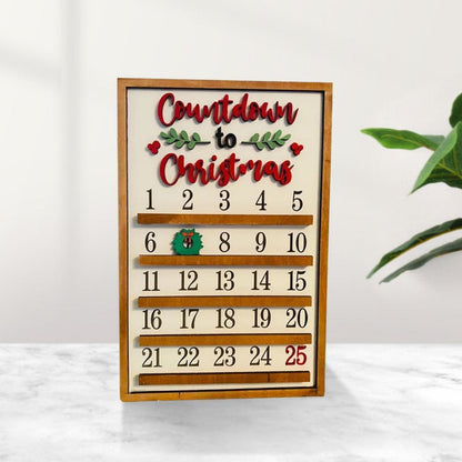 25 Days Wooden Hanging Christmas Advent Countdown Calendar V1263-JX-1355