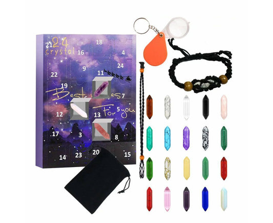 24-Day Christmas Advent Calendars Rhinestone Bracelet Countdown Calendar Jewellery Making Blind Box V1263-JX-1356