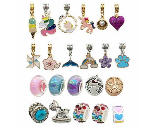 24pcs DIY Christmas Bracelet Advent Calendar Unicorn Christmas Charm Bracelet Set V1263-JX-1357