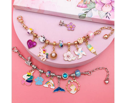 24pcs DIY Christmas Bracelet Advent Calendar Unicorn Christmas Charm Bracelet Set V1263-JX-1357