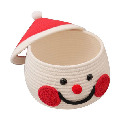 Cartoon Snowman Storage Basket Desktop Basket With Lids Organizing Basket Xmas Decor V1263-JX-1360