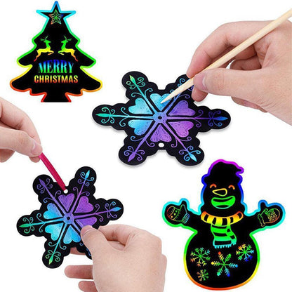 Rainbow Scratch Art Kit Christmas Scratch Off Cards Paper Set V1263-JX-1380