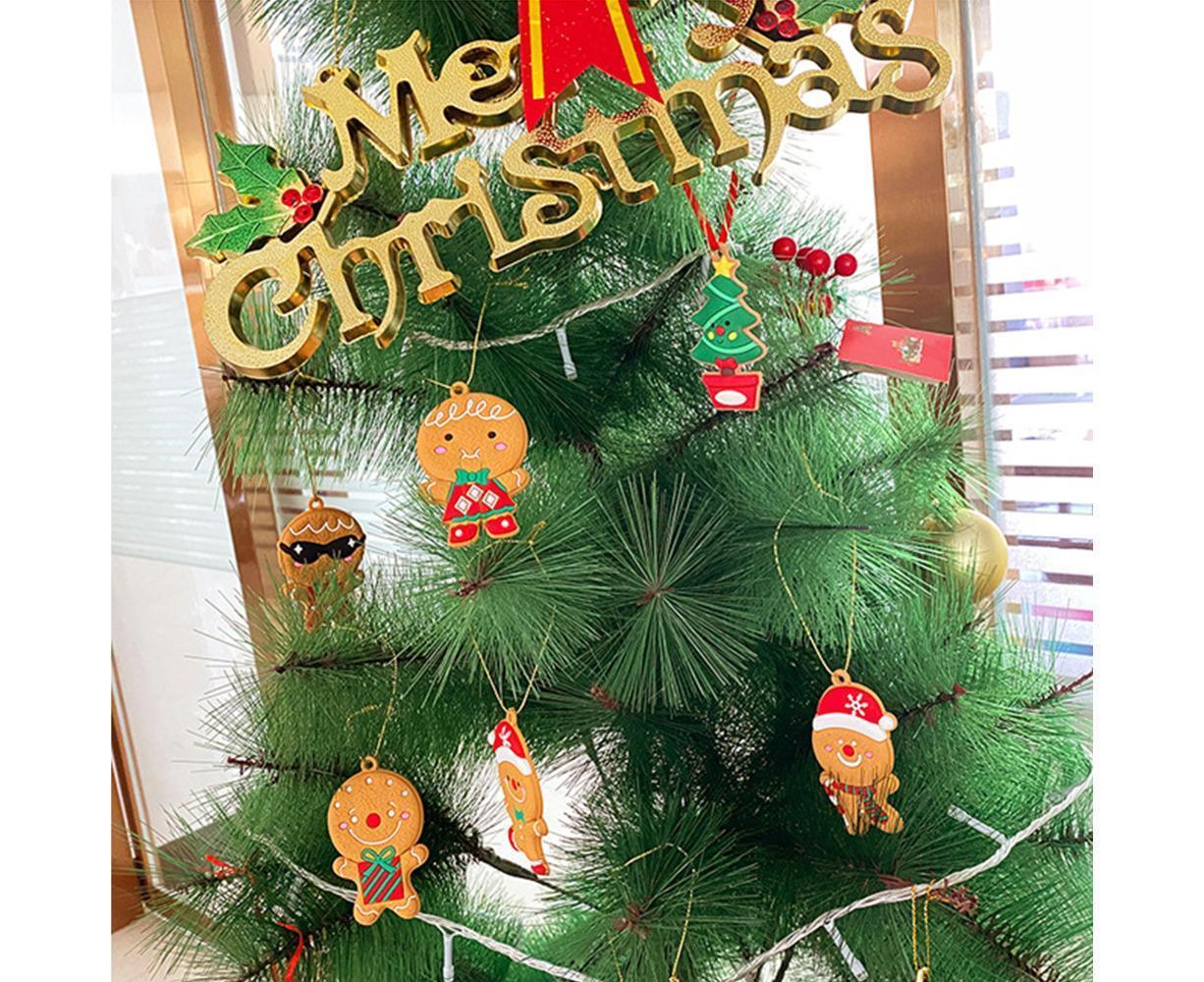 12Pcs Gingerbread Man Christmas Tree Hanging Pendants Cute Christmas Party Ornaments V1263-JX-1383