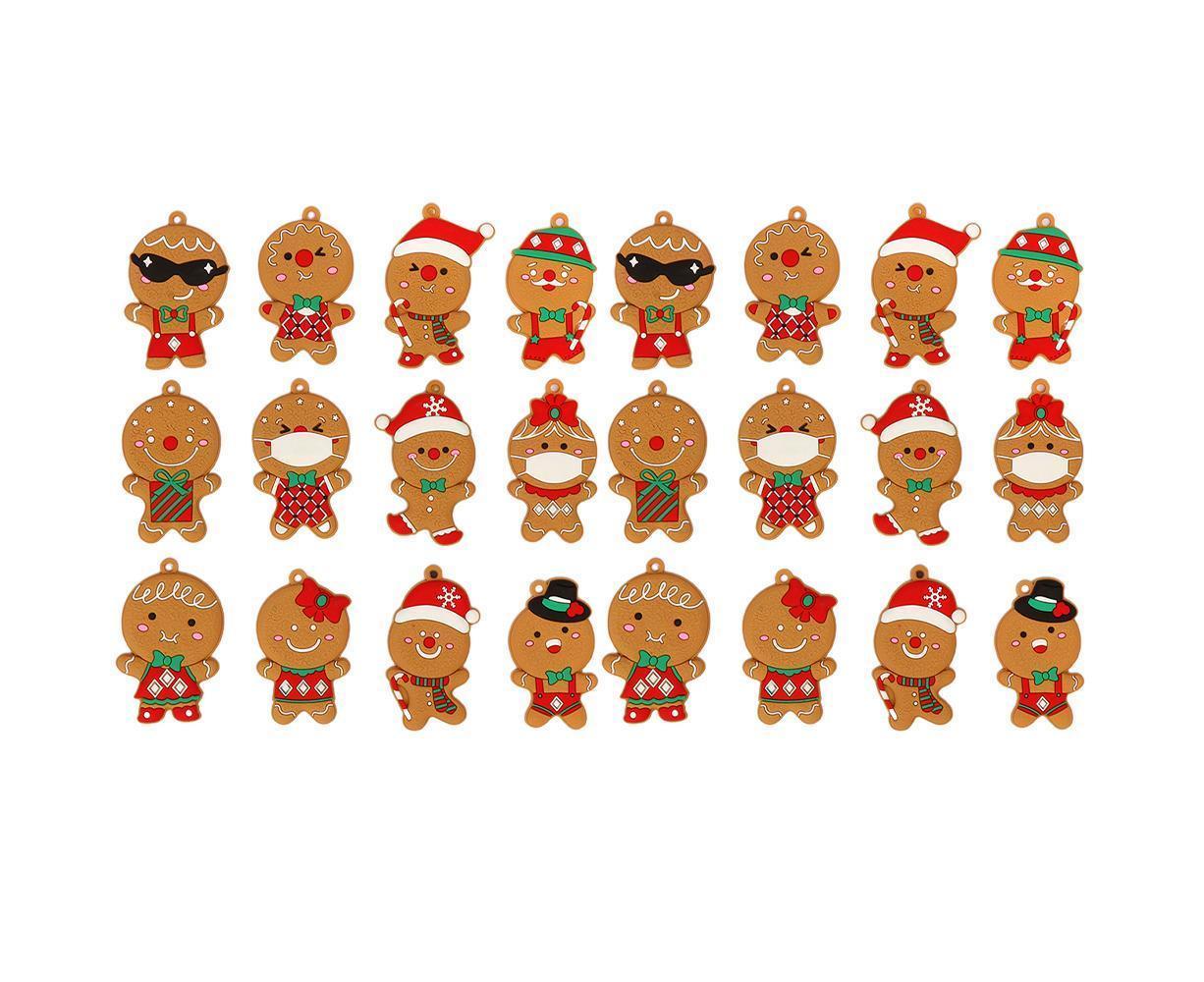 12Pcs Gingerbread Man Christmas Tree Hanging Pendants Cute Christmas Party Ornaments V1263-JX-1383