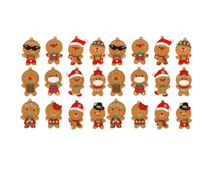 12Pcs Gingerbread Man Christmas Tree Hanging Pendants Cute Christmas Party Ornaments V1263-JX-1383