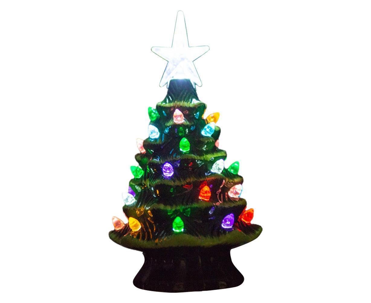 18.8cm Lighted Ceramic Christmas Tree Christmas Tabletop Decorations Christmas Lights V1263-JX-1384