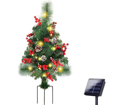 Solar Christmas Tree Garden Stake Lights Outdoor Christmas Tree Lighted Yard Decorations V1263-JX-1388