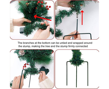 Solar Christmas Tree Garden Stake Lights Outdoor Christmas Tree Lighted Yard Decorations V1263-JX-1388