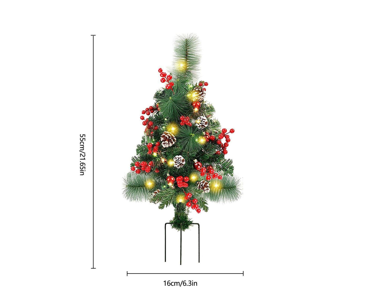 Solar Christmas Tree Garden Stake Lights Outdoor Christmas Tree Lighted Yard Decorations V1263-JX-1388