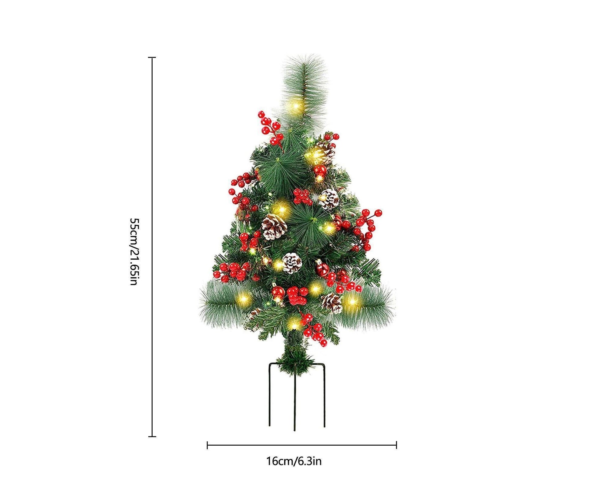 Solar Christmas Tree Garden Stake Lights Outdoor Christmas Tree Lighted Yard Decorations V1263-JX-1388