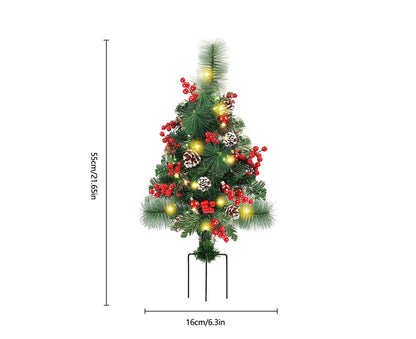 Solar Christmas Tree Garden Stake Lights Outdoor Christmas Tree Lighted Yard Decorations V1263-JX-1388