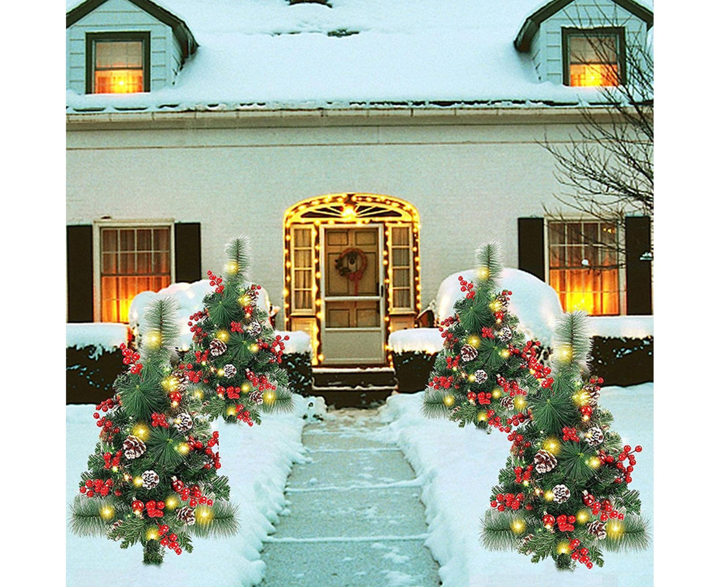 Solar Christmas Tree Garden Stake Lights Outdoor Christmas Tree Lighted Yard Decorations V1263-JX-1388