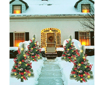Solar Christmas Tree Garden Stake Lights Outdoor Christmas Tree Lighted Yard Decorations V1263-JX-1388