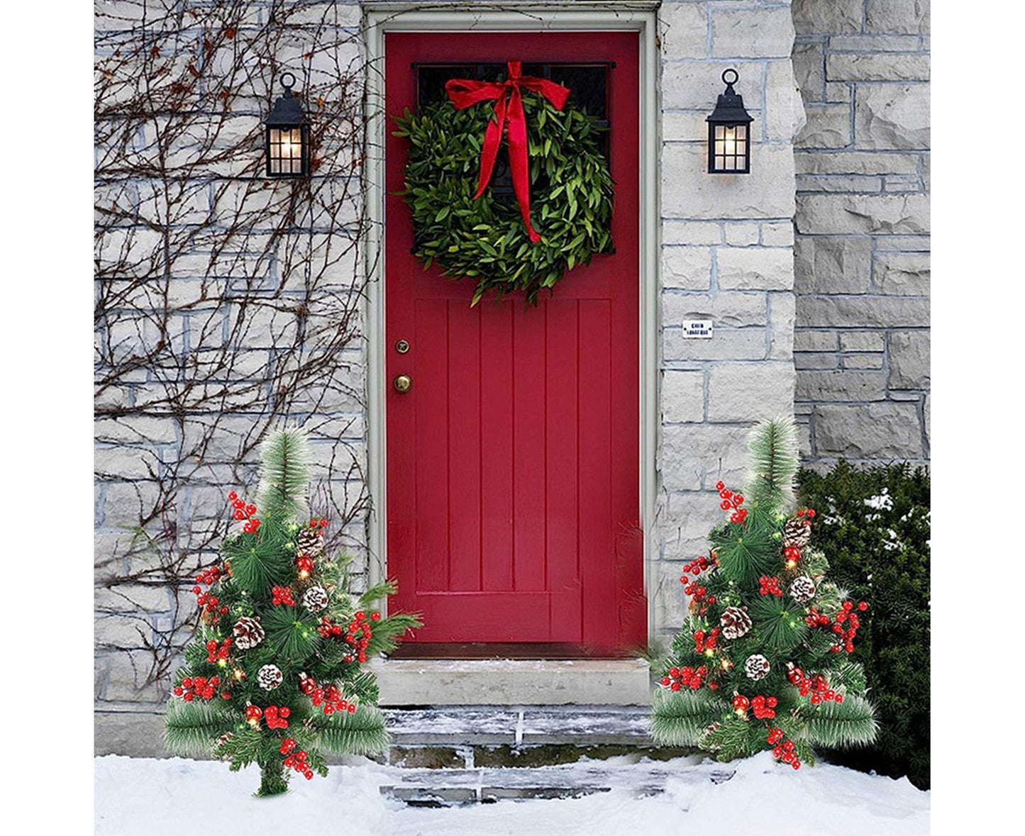 Solar Christmas Tree Garden Stake Lights Outdoor Christmas Tree Lighted Yard Decorations V1263-JX-1388