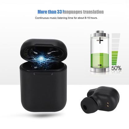 Smart Wireless Bluetooth 5.0 Single Ear Translation Headset Earphone with Charging Box V1263-JX-139