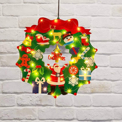 DIY Felt Christmas Wreath Wall Hanging Decor - Without light V1263-JX-1394